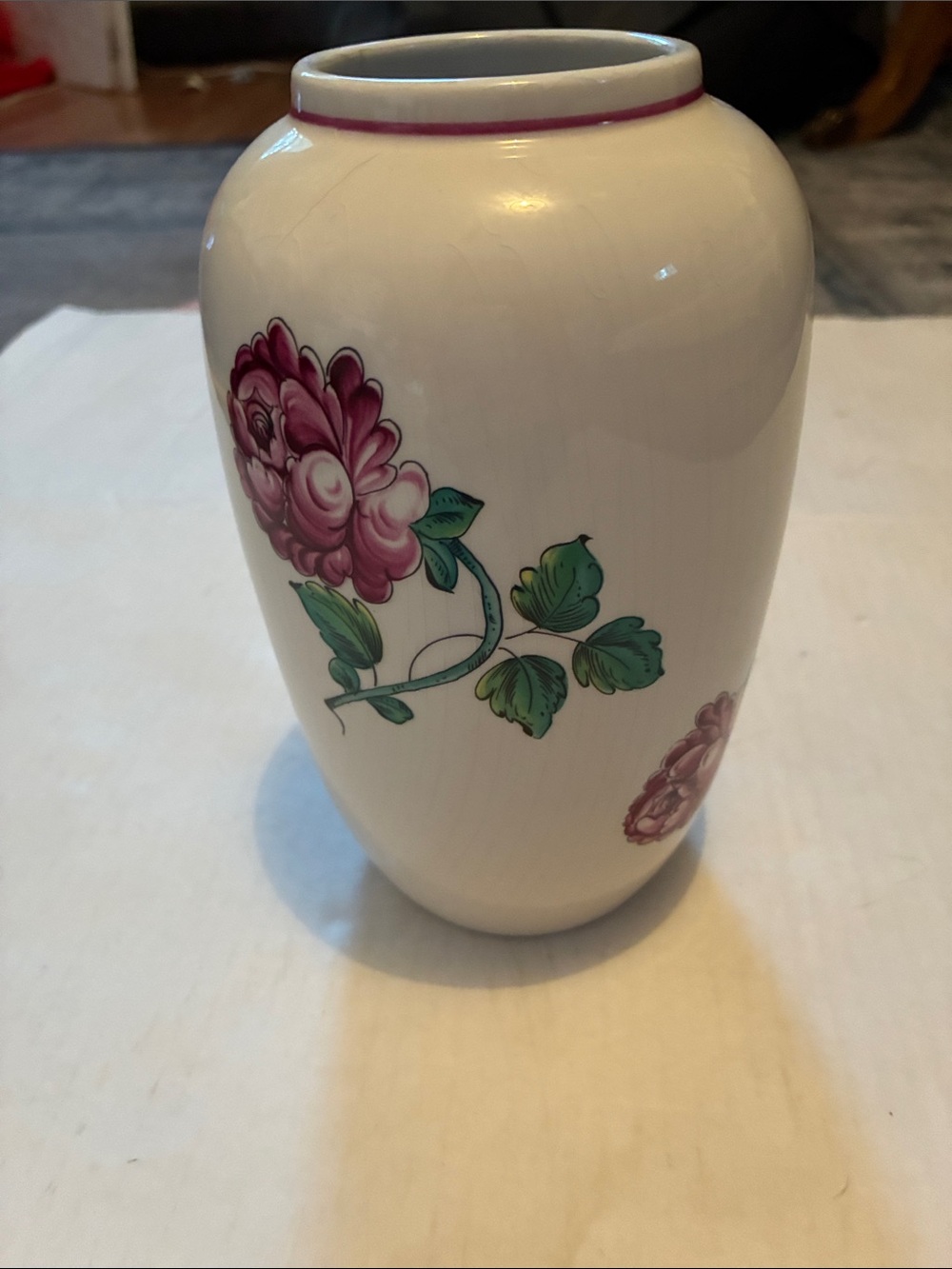 Gorgeous Tiffany & Co. Hand-Painted Strasbourg Flowers , Portugal Vintage 7.5”